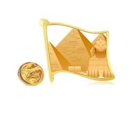 Egypt Pyrad Sphinx Art Pattern Golden Metal Flag Lapel Pin Badge