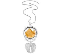 Egypt Pyrad Sphinx Art Pattern Pendant Angel Wings Rotating Necklace Jewelry