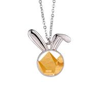 Egypt Pyrad Sphinx Art Pattern Rabbit Necklace Pendant Bunny Animal Jewelry Gift