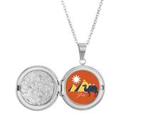 Egypt Pyrad Sphinx Camel Pattern Locket Necklace Hold Picture Jewelry Birthday Gift