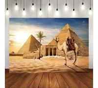 Egypt Pyramids Backdrop Photography Ancient Egyptian Pyramid Camel Background Desert Coconut Tree Sunset Sky Party Banner 240X180cm