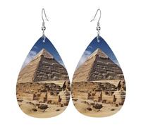 Egypt Pyramids Earrings for Women Teardrop Leather Earrings Double Sided Dangle Earrings Lightweight Women Ear Accessories Fashion Jewelry Birthday Gift
