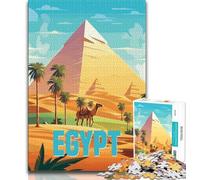 Egypt Pyramids Travel Jigsaw Puzzles for Teenagers,Help The Brain Exercise Addictive Toys to Cultivate Patience A Work of Art 38x26cm