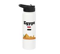 Egypt Souvenir Giza Pyramids and Sphinx Egyptian Flag map Stainless Steel Insulated Water Bottle