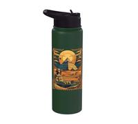 Egypt Sphinx and Pyramids Illustration Pharaoh Egyptian Stainless Steel Insulated Water Bottle