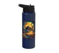 Egypt Sphinx and Pyramids Illustration Pharaoh Egyptian Stainless Steel Insulated Water Bottle