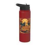 Egypt Sphinx and Pyramids Illustration Pharaoh Egyptian Stainless Steel Insulated Water Bottle