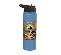 Egypt Sphinx and Pyramids Illustration Pharaoh Egyptian Stainless Steel Insulated Water Bottle