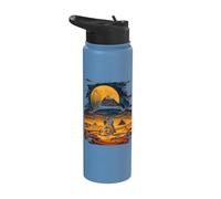 Egypt Sphinx and Pyramids Illustration Pharaoh Egyptian Stainless Steel Insulated Water Bottle