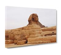 Egypt Sphynx Great Pyramid Canvas Print | Gallery Wrapped 30mm Frame Wall Art | 24x16 inches | Ready to Hang | Modern Picture | Living Room Bedroom Lounge Office