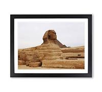 Egypt Sphynx Great Pyramid Modern Framed Wall Art Print, Ready to Hang Picture for Living Room Bedroom Home Office Décor, Black A4 (34 x 25 cm)