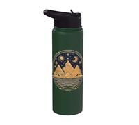 Egypt Three Pyramids and Sun Illustration Pharaoh Egyptian Stainless Steel Insulated Water Bottle