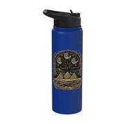 Egypt Three Pyramids and Sun Illustration Pharaoh Egyptian Stainless Steel Insulated Water Bottle