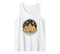 egypt three pyramids and sun illustration pharaoh egyptian Tank Top