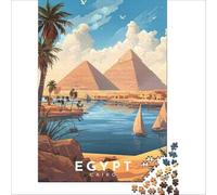 Egypt Travel Poster jigsaw 1000 pieces for adults | an enjoyable activity to keep the mind active and improve concentration and attention over time to enjoy at home50x75cm