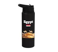 Egypt Trip Souvenir Camel and Desert Lover Egyptian Flag Stainless Steel Insulated Water Bottle