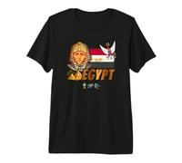 Egypt Vintage Pharaoh with Flag and Pyramids Souvenir Premium T-Shirt