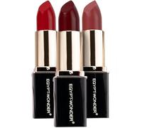 EGYPT-WONDER® Day+Night Lipstick Set - 3 x Lipstick in Cherry, Mulberry & Champagne - Vegan, Nourishing & Colour-Intensive - No Microplastics - Creamy Texture - Made in Germany