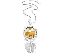 Egypt Yellow Green Sphinx Pyrads Camel Pendant Angel Wings Rotating Necklace Jewelry