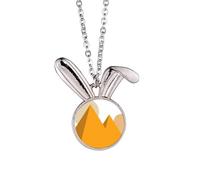 Egypt Yellow Sphinx Pyrads Sun Rabbit Necklace Pendant Bunny Animal Jewelry Gift