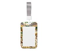 Egyptian-Agricultural-Scenes Abs Vertical Id Badge Holder, Name Badge with Clear Scanning Film