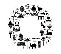 Egyptian Ancient Symbols Mythology Egyptian sac Animals Wall Stickers 42x43.1cm Art Decoration Black