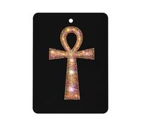 Egyptian Ankh Symbo Glitter Car Air Freshener Automotive Aromatherapy Tablets Hanging Scented Cards Rearview Mirror Square