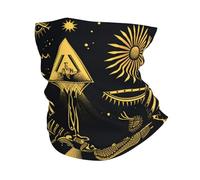 Egyptian Anubis Eye Hieroglyphs Pyramid Golden Unisex Bandana Breathable Magic Headband Windproof Tube Scarf For Football Sports Volleyball
