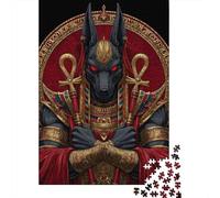 Egyptian Anubis God Statue Jigsaw Puzzles Puzzle for Adults Kids. 1000 Pieces Impossible Challenge Toy Educational Game Home Decoration for Educational Games Gifts 52x38cm/1000pcs