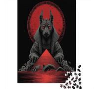 Egyptian Anubis Pyramid Art Print Jigsaw Puzzles Puzzles for Adults Kids. 1000 Pieces Whimsical Challenge Toy Educational Game Home Decoration for Adults& Kids Age 14 Years Up 52x38cm/1000pcs