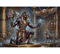 Egyptian Anubis Steampunk Art 1000 Piece Jigsaw Puzzle,Adults & Kids 14+,Home Wall Decor,Gift Idea,Impossible Challenge,Premium Cardboard,Educational Toy,Stress Relief 70x50cm
