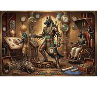Egyptian Anubis Steampunk Art 1000 Piece Jigsaw Puzzle,Gift Idea,Home Wall Decor,Premium Cardboard,Whimsical Challenge,Educational Toy,Adults & Kids 14+,Stress Relief 38x26cm