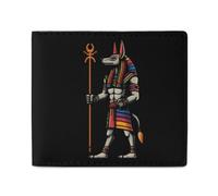 Egyptian Anubis Symbol Guardian Bifold Wallet Slim Front Pocket Wallet | for Men Women,Leather,Credit Card Holder,Money Clip,Minimalist,Coin Purse,for Office Work Travel