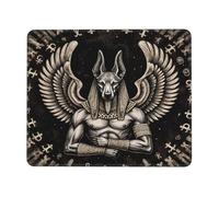 Egyptian Anubis Themed Ancient Egypt Mythology Design Mouse Mat With Stitched Edges Mouse Pad Portable Mousepad For Computer Pc Studying 25X30Cm