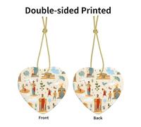 Egyptian architecture Patterned Heart-shaped ceramic ornaments for home wall decoration, garden parties, and Christmas tree decorations.