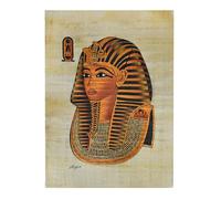 Egyptian Authentic Papyrus Painted Painting Paper Pharaoh Ancient Original King Tut Cartouche Scarab Beetle Hieroglyphic Scroll History Pharaohs Papyri Hieroglyphics ( 16" x 12" / 40 x 30 cm )