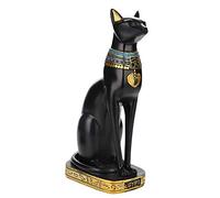 Egyptian Black Cat Sculpture Statue Ornaments 13.58in Height Cat Ornament Ancient Egypt Blackcat Figurine Collectible 7.48x5.12x1.18in for Decoration Home Office Bar Luck Feng Shui Decor