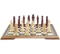 Egyptian Burgundy and Ivory Chess Piece Set