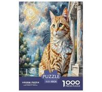 Egyptian Cat 1000 Pieces Animal Jigsaw Puzzles with Paper Art Jigsaw Puzzle Creativity & Gift Giving Jigsaw Puzzles for Adults And Kids Age 12 Years Up Fun Challenges 38x26cm/1000pcs
