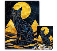 Egyptian Cat Desert Kintsugi Art Jigsaw Puzzles for Adults 1000 Piece Puzzles for Adults Perfect for Halloween Christmas Birthday Gift 1000 PCS(38x26cm)