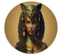 Egyptian Cat Goddess Ancient Egypt 1000 Piece Jigsaw Puzzle Paper for Adults Night Relaxation Gift 1000pcs (67.5x67.5cm)