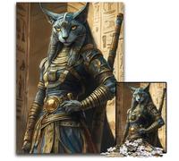 Egyptian Cat Goddess Puzzles 1000 Pieces for Adults Paper Jigsaw Puzzles for Travel Lovers Couples Challenging Toy 1000 PCS(38x26cm)