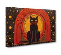 Egyptian Cat Minimalism Canvas Print for Living Room Bedroom Home Office Décor, Wall Art Picture Ready to Hang, 30x20 Inch (76x50 cm)