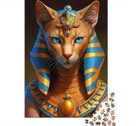Egyptian Cat Pharaoh 1000 Piece Premium Cardstock Diy Jigsaw Puzzle Kids Beginners Educational Game Stress Relief 70x50cm/1000pcs