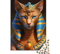 Egyptian Cat Pharaoh Puzzles 1000 Piece for Adults Jigsaw Puzzles Jigsaw Puzzles Game for The Whole 70x50cm/1000pcs