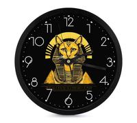 Egyptian Cat Sphinx Funny Ancient Egypt Classic Wall Clocks Round Easy To Read Decorative Wall Clock for Living Room Home Office
