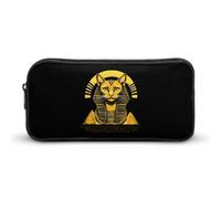 Egyptian Cat Sphinx Funny Ancient Egypt Cute Pencil Case Large Capacity Portable Zippered Pen Pouch Bag for Office Unisex