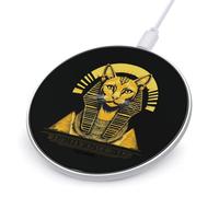 Egyptian Cat Sphinx Funny Ancient Egypt Cute Wireless Charger 10W Max Fast Light Fast Phone Charging Pad with USB Cable