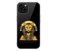 Egyptian Cat Sphinx Funny Ancient Egypt Glass Phone Case Suitable for 15 Series