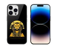 Egyptian Cat Sphinx Funny Ancient Egypt Glass Phone Case Suitable for iPhone 14 Series